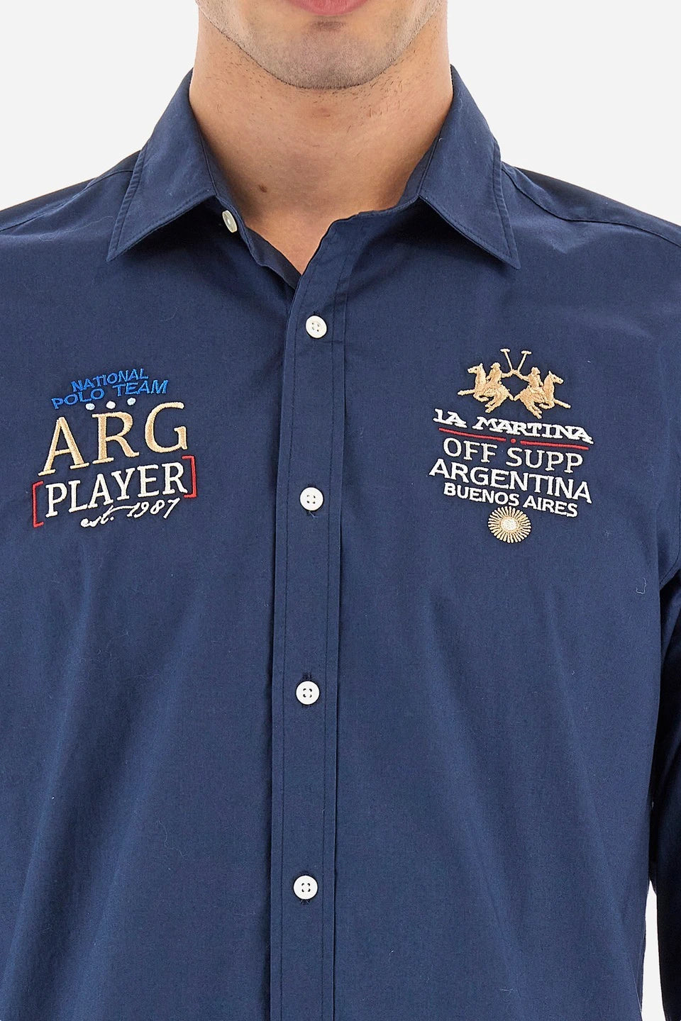 La Martina Blue Poplin Shirt