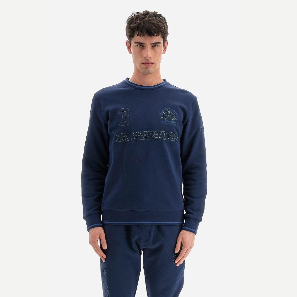 La Martina Blue Crew Neck Sweatshirt