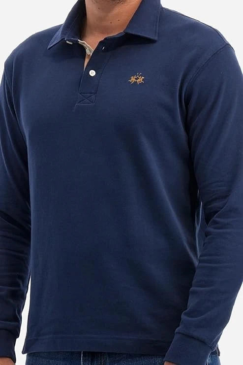 Embroidered Polo Blue Shirt