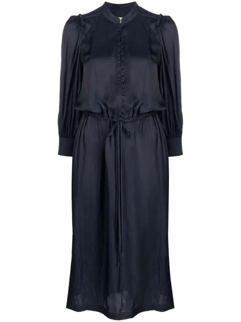 Relinda Satin Navy Dress