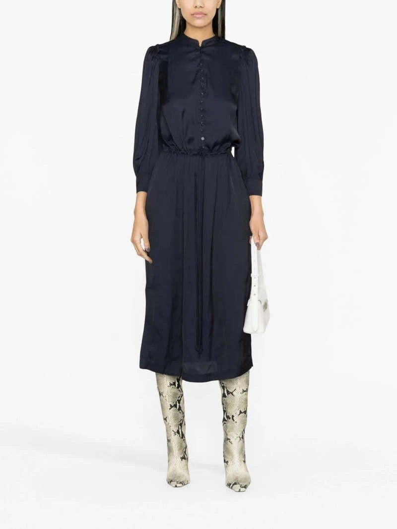 Relinda Satin Navy Dress