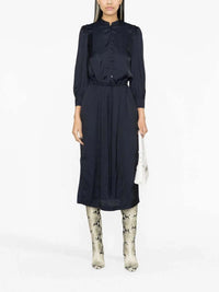 Relinda Satin Navy Dress