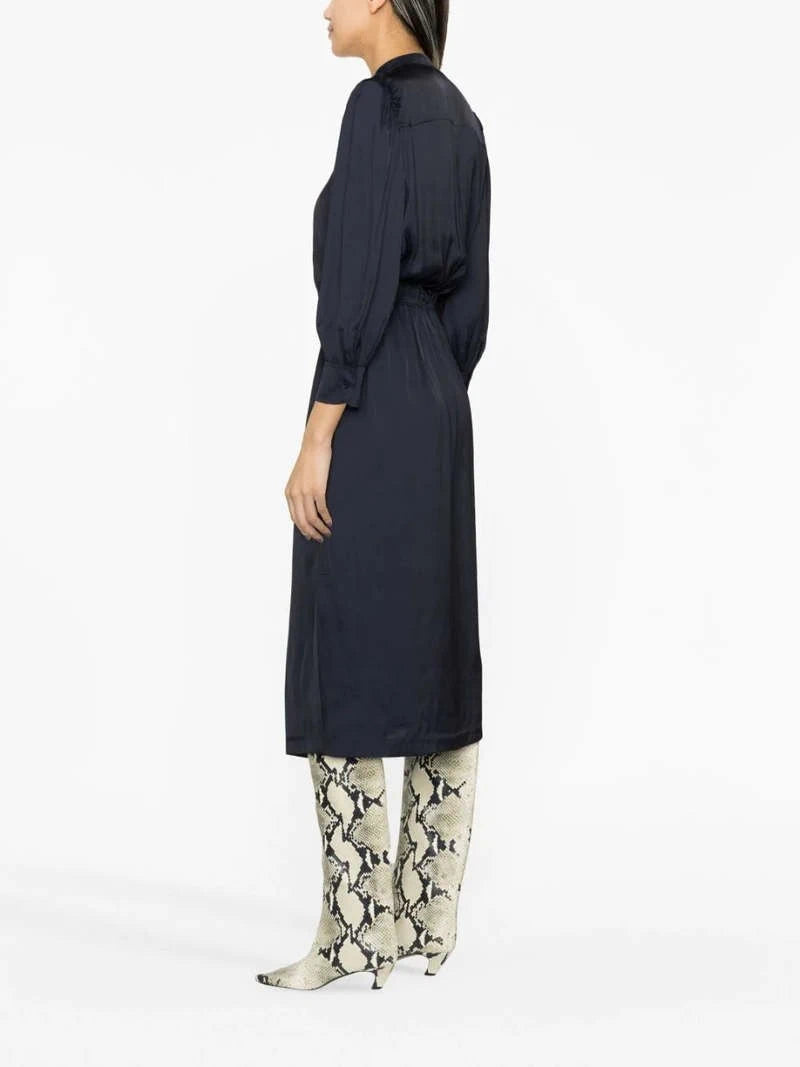 Relinda Satin Navy Dress