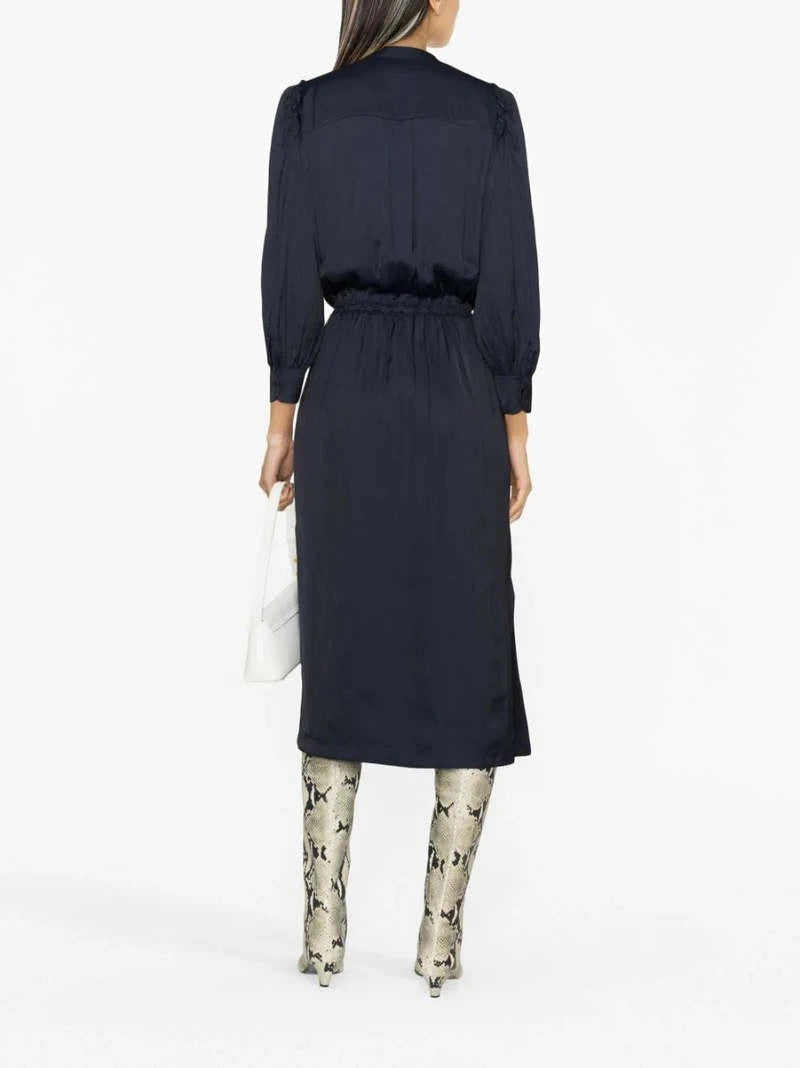 Relinda Satin Navy Dress