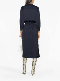 Relinda Satin Navy Dress