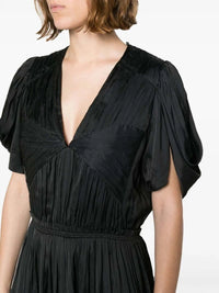 Reina Black Satin Dress