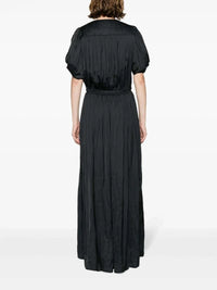 Reina Black Satin Dress