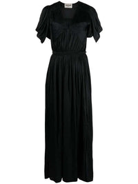 Reina Black Satin Dress