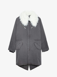 Oversized Military Grey Parka