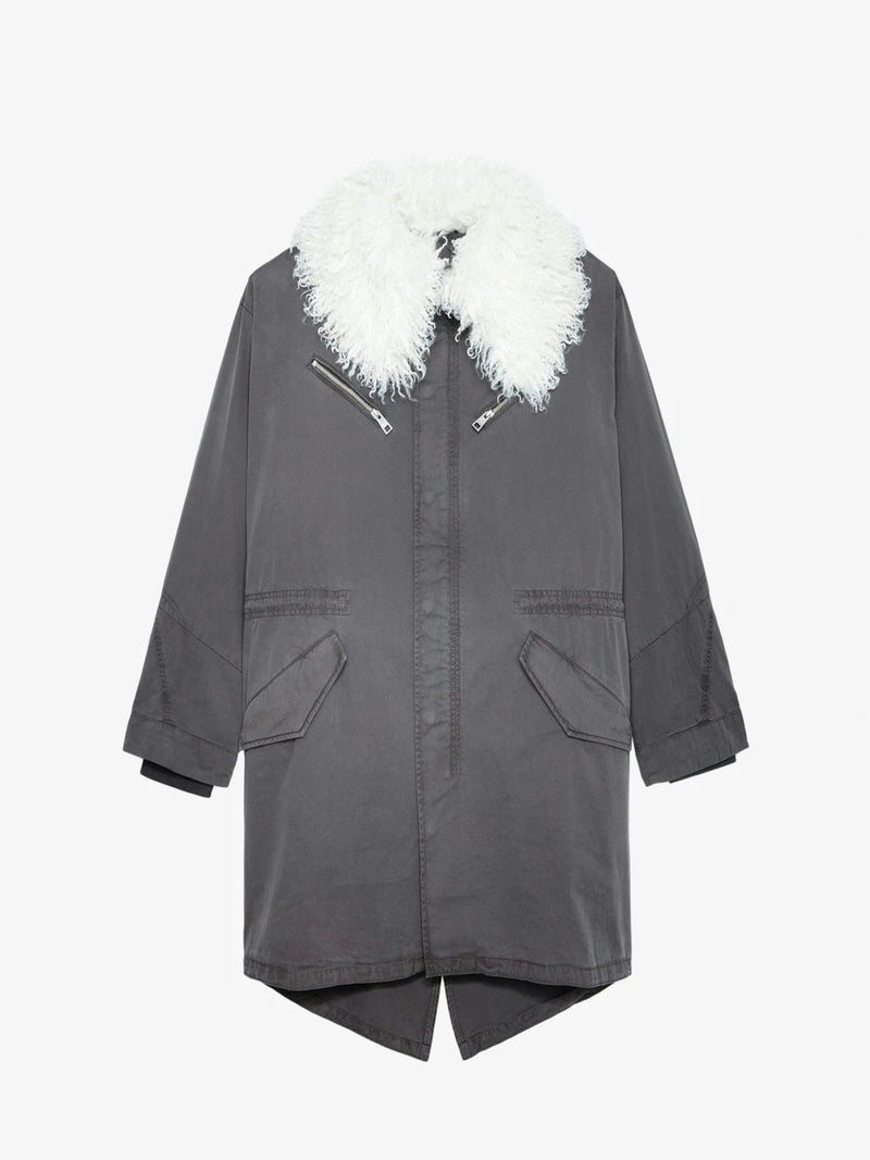 Oversized Military Grey Parka