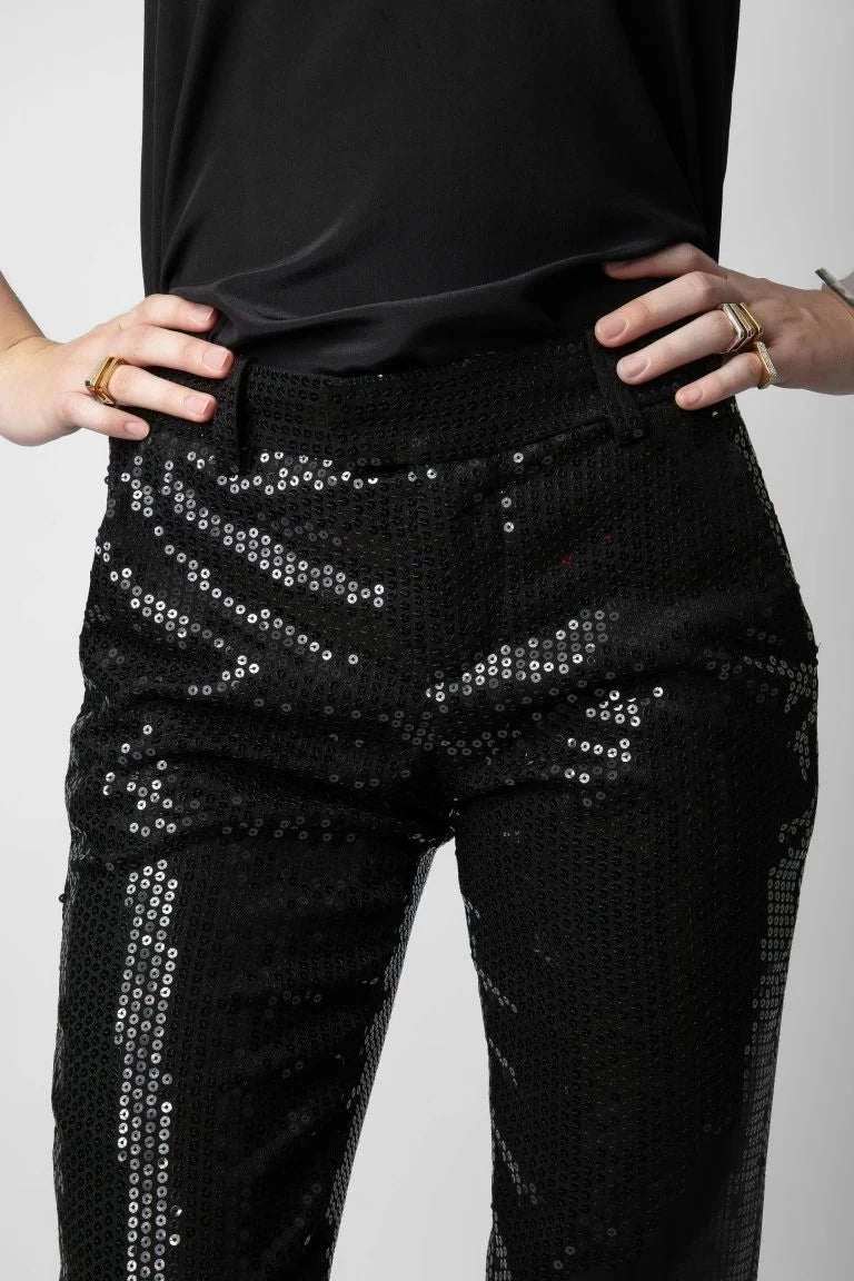 Sequined Black Trousers