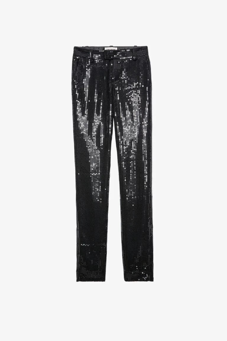 Sequined Black Trousers
