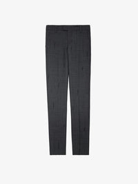 Prune Stripe Grey Trousers