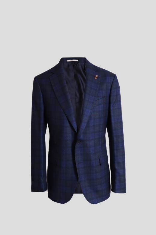 Slim-Fit Blue Wool Blazer