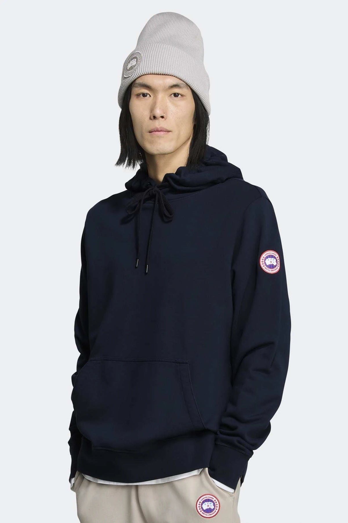 Huron Logo-Patch Navy Blue Hoodie