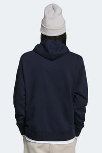 Huron Logo-Patch Navy Blue Hoodie