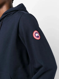 Huron Logo-Patch Navy Blue Hoodie