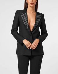 Wool Boxy Blazer Black