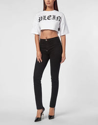 Strass White Cropped T-Shirt