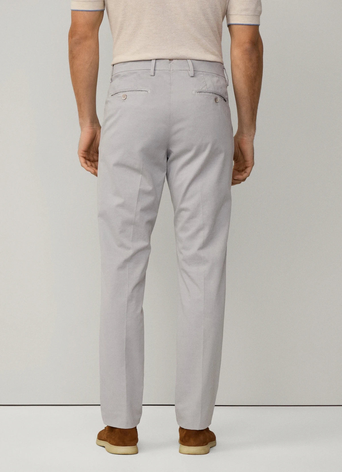 Kensington Slim-Fit Silver Chinos