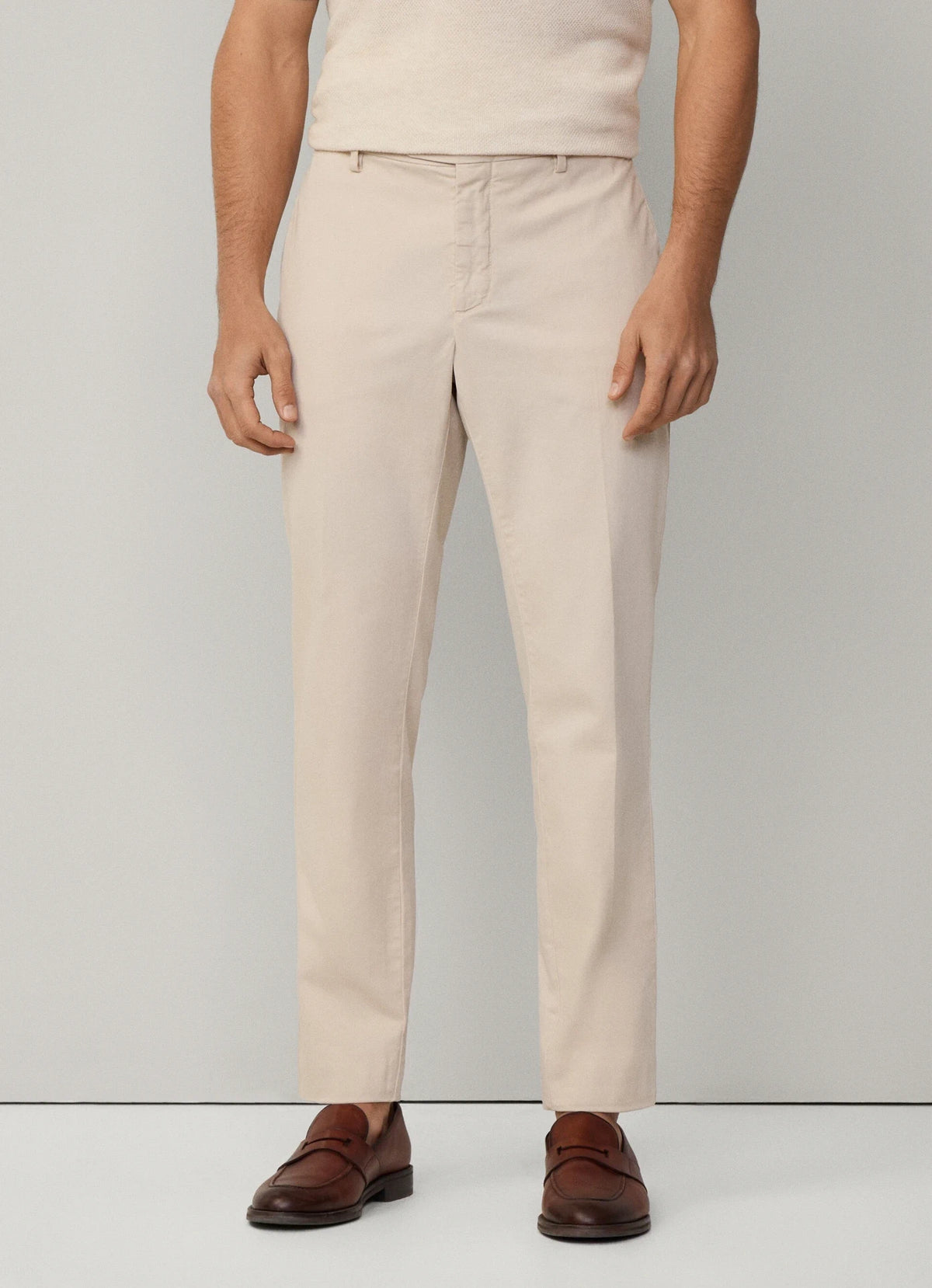 Kensington Slim-Fit Silver Chinos