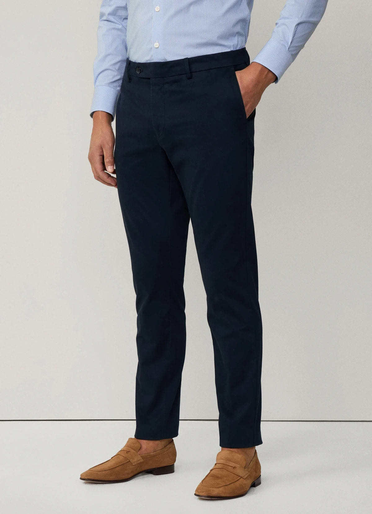 Kensington Slim-Fit Silver Chinos