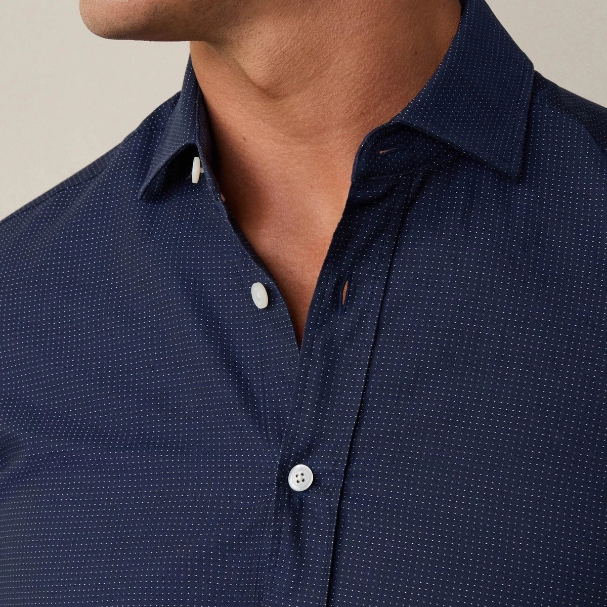 Micro Dot Navy Blue Shirt