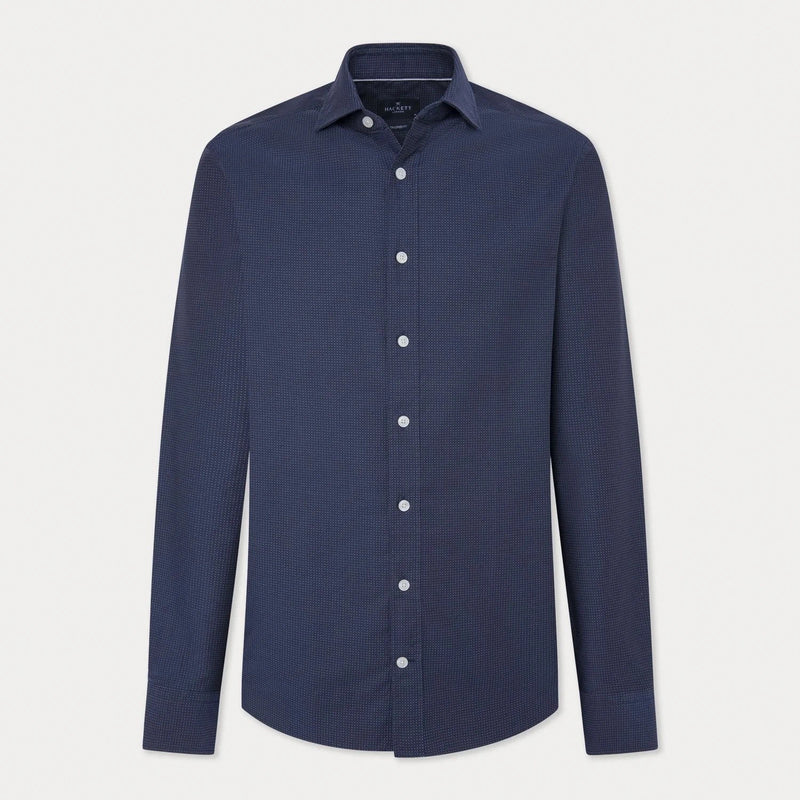 Micro Dot Navy Blue Shirt