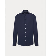 Poplin Eng Stripe Navy Shirt
