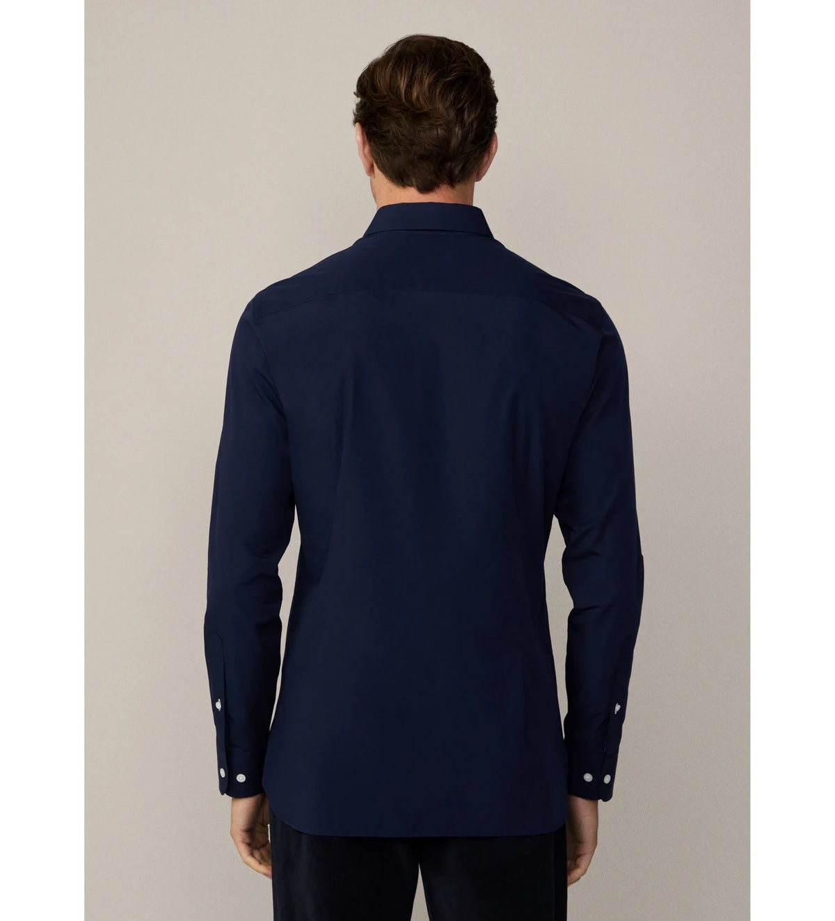 Poplin Eng Stripe Navy Shirt