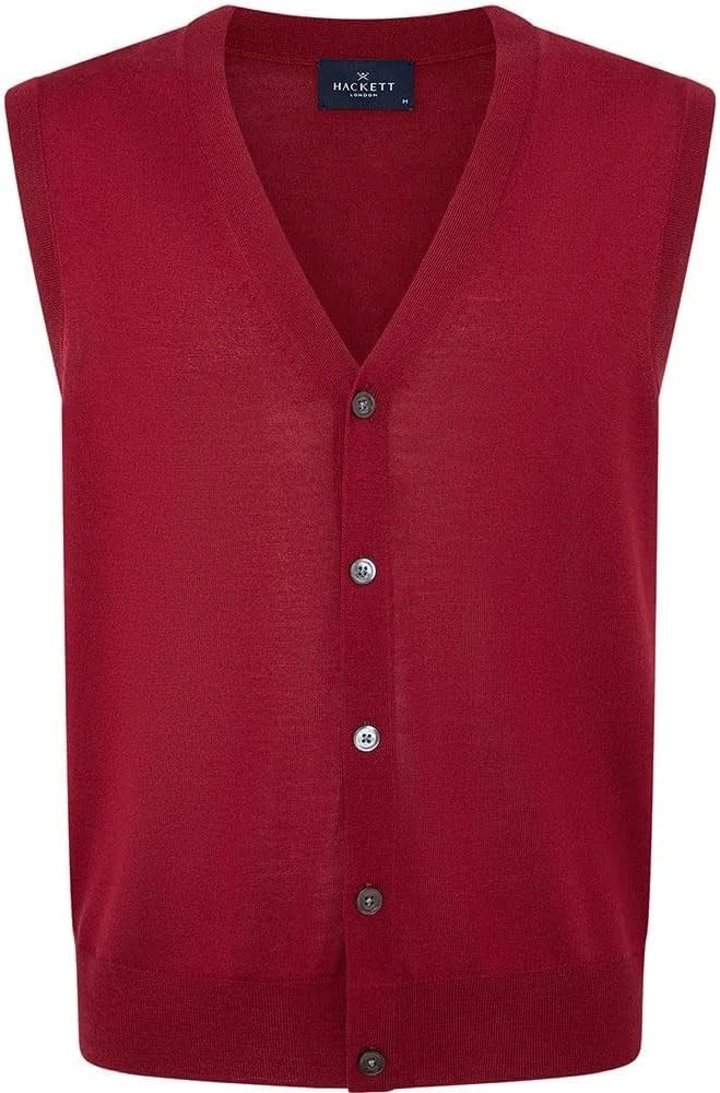 Merino Wool Red Cardigan