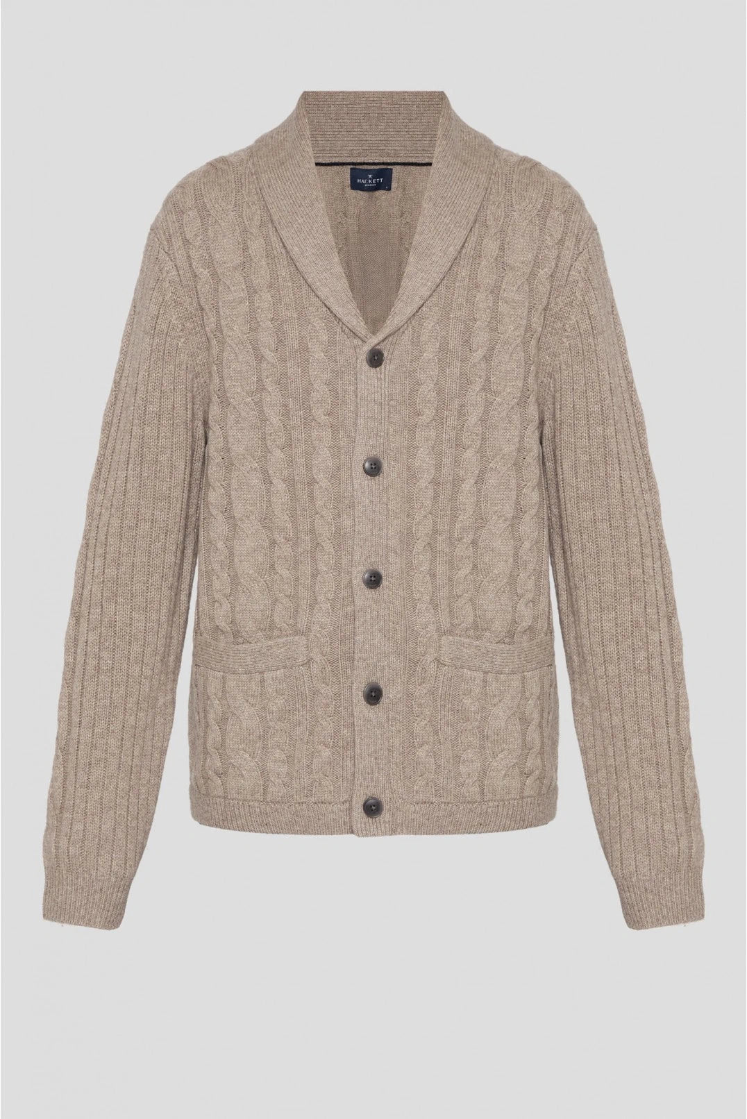 Cable Shawl Brown Cardigan