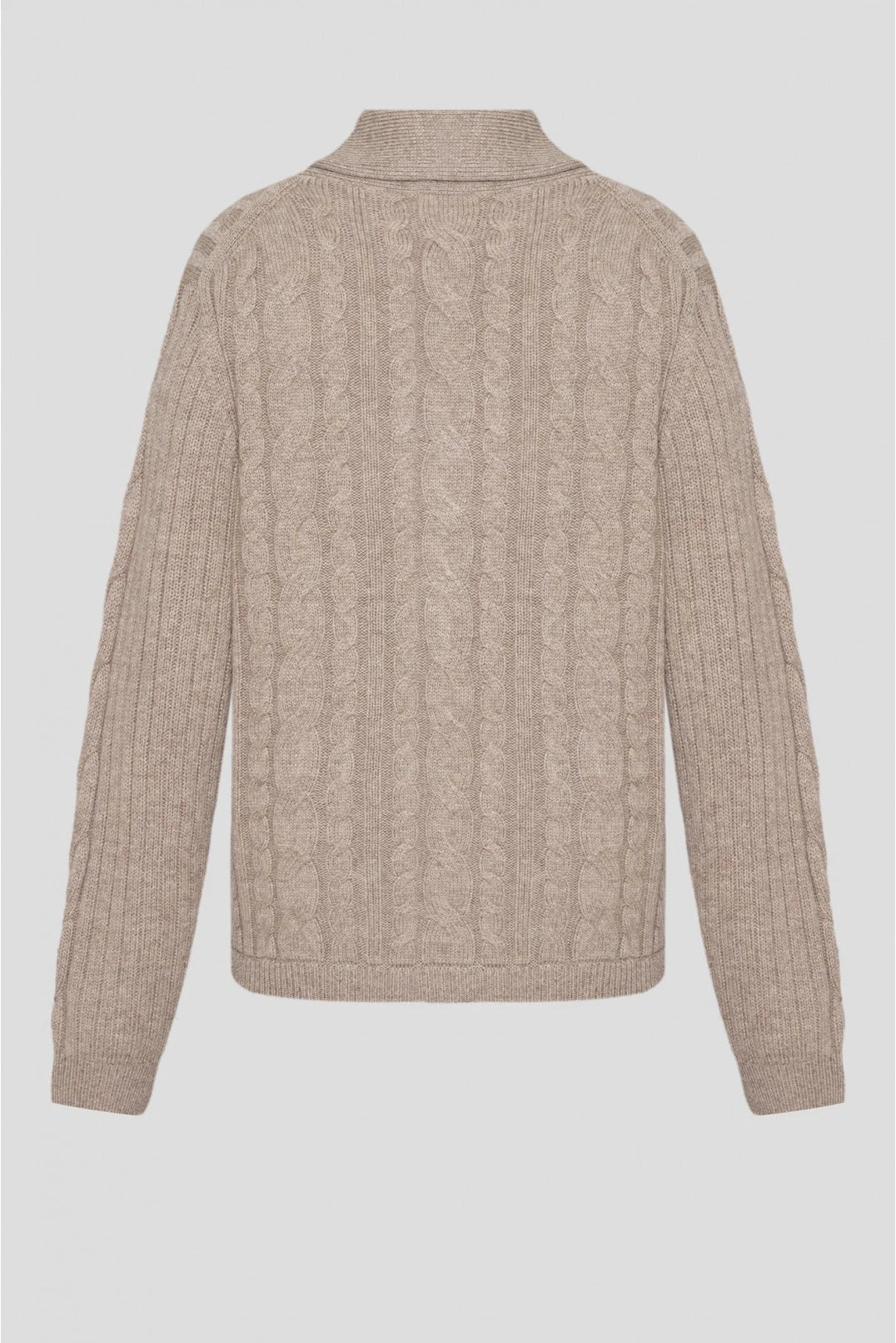 Cable Shawl Brown Cardigan