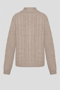 Cable Shawl Brown Cardigan