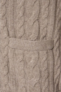Cable Shawl Brown Cardigan
