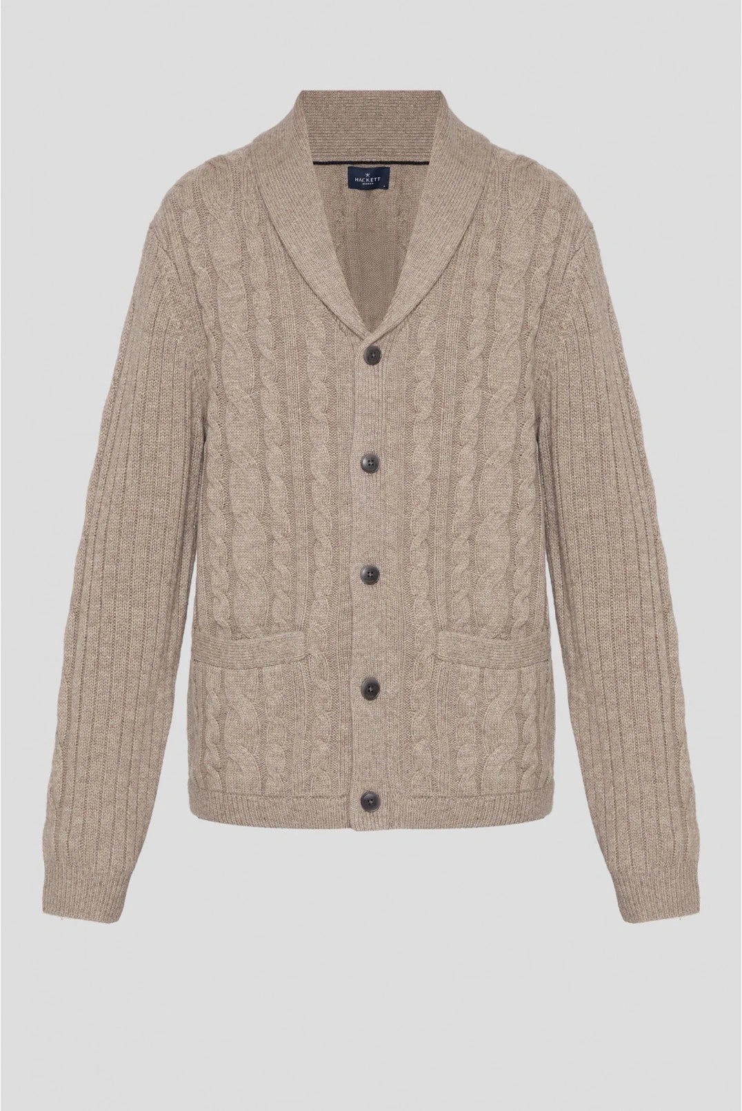 Cable Shawl Brown Cardigan