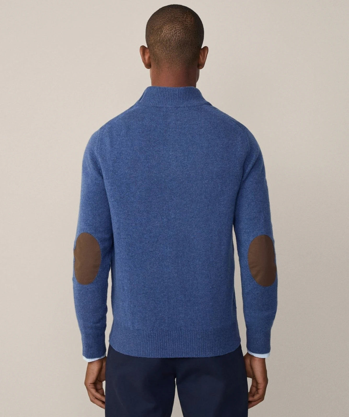 Lambswool Navy Blue Crew Knitwear