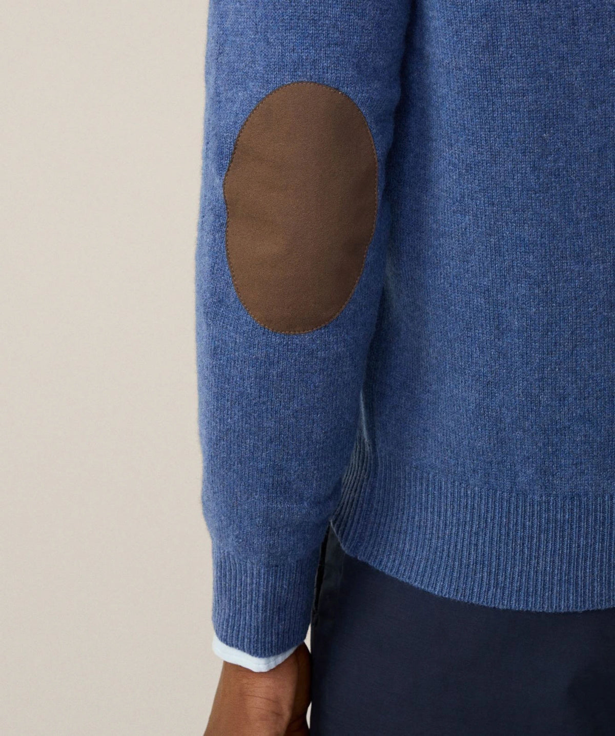 Lambswool Navy Blue Crew Knitwear