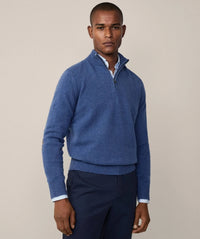 Lambswool Navy Blue Crew Knitwear
