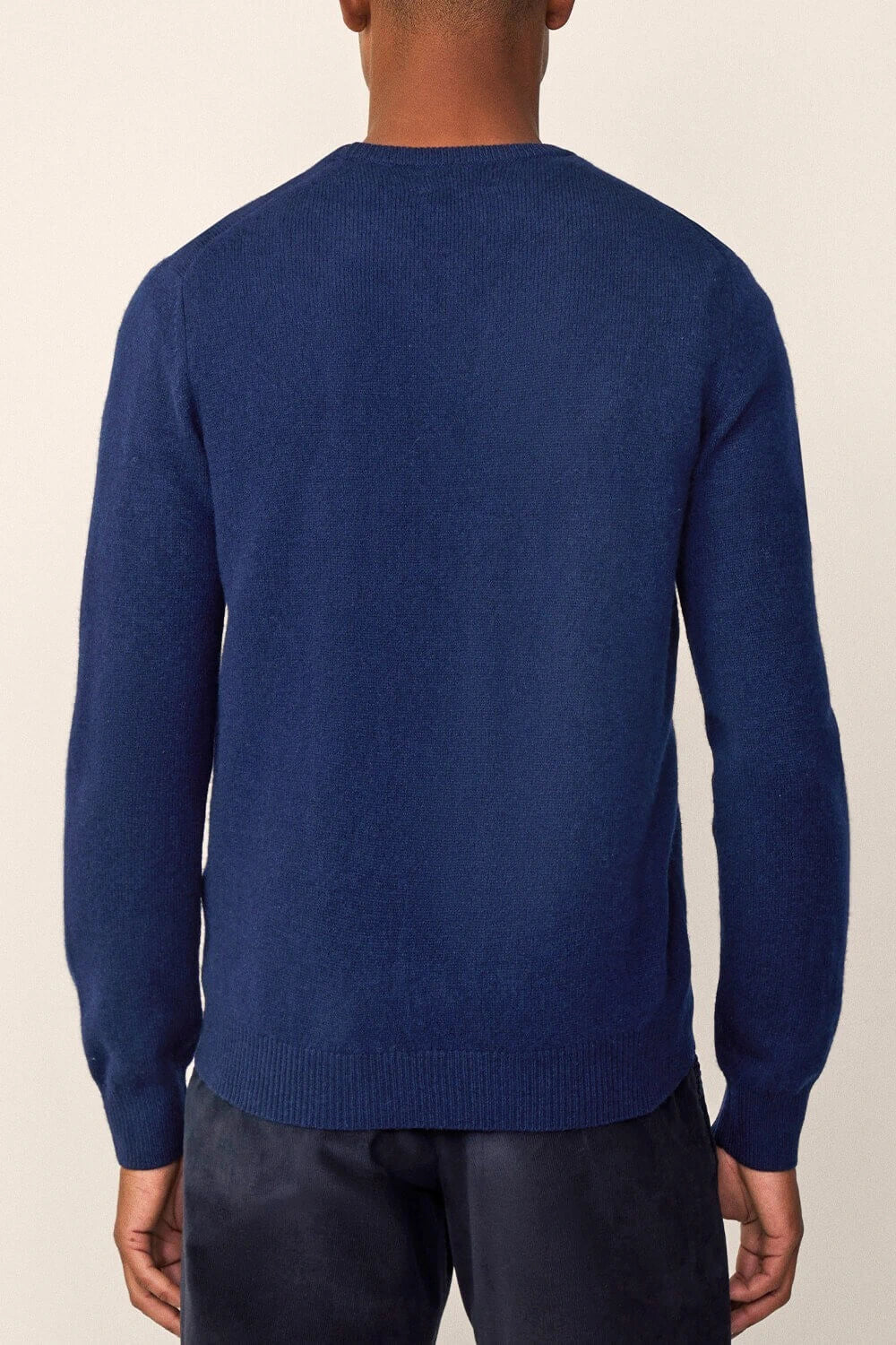 Lambswool Navy Blue Crew Knitwear