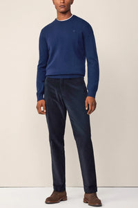 Lambswool Navy Blue Crew Knitwear