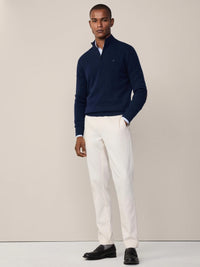 Lambswool Half-Zip Navy Jumper