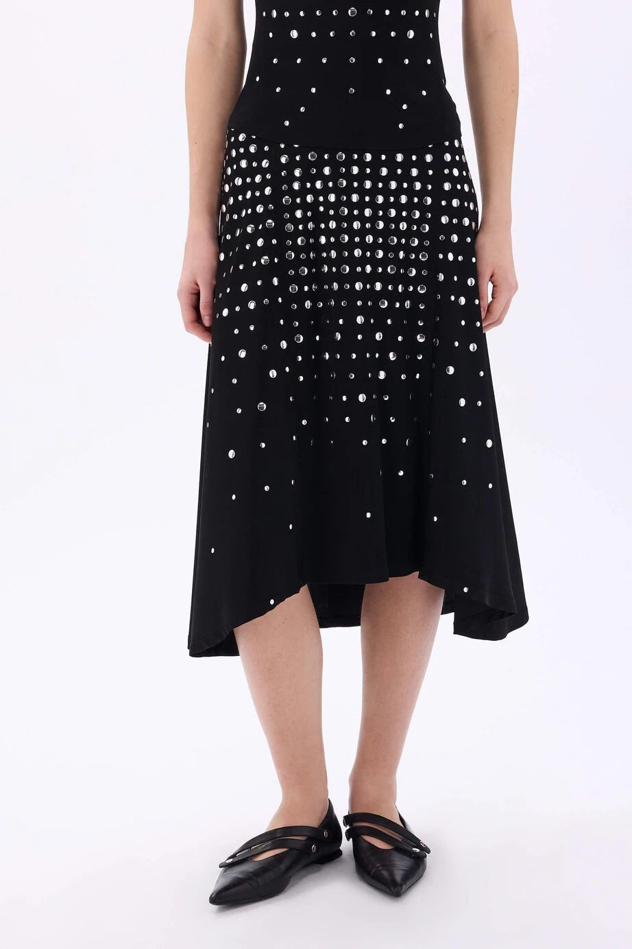 Rhinestone Striped Multicolour Skirt