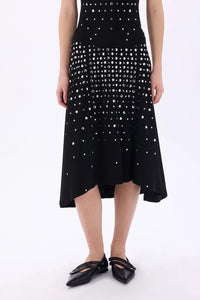 Rhinestone Striped Multicolour Skirt