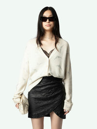 Diamanté Wings White Cardigan