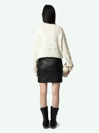 Diamanté Wings White Cardigan