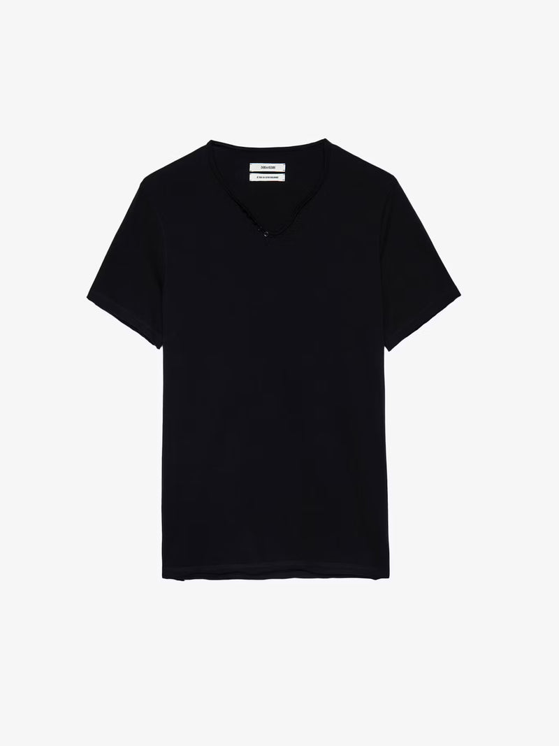 Monastir Henley Black T-Shirt