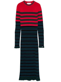 Striped Ribbed Blue/red pink Dress