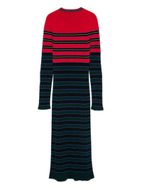 Striped Ribbed Blue/red pink Dress