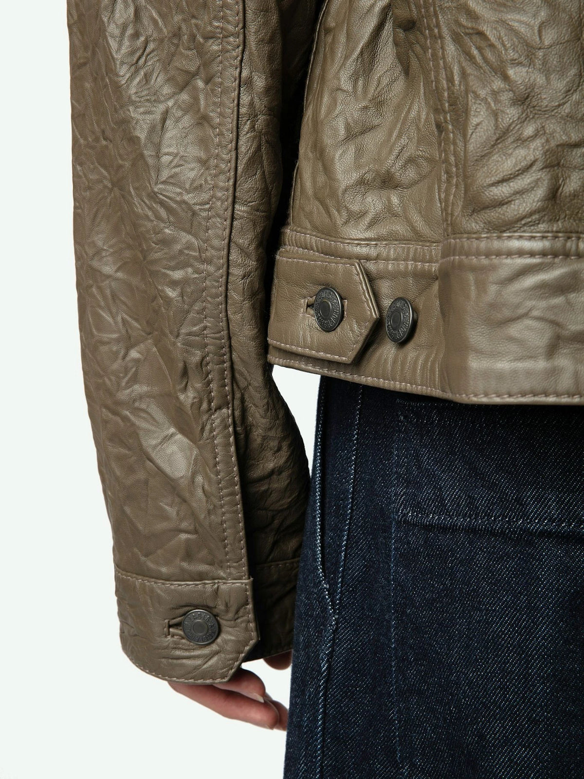 Crinkle Brown Leather Jacket